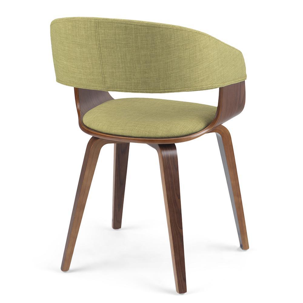 Acid Green Walnut Linen Style Fabric | Lowell Bentwood Dining Chair