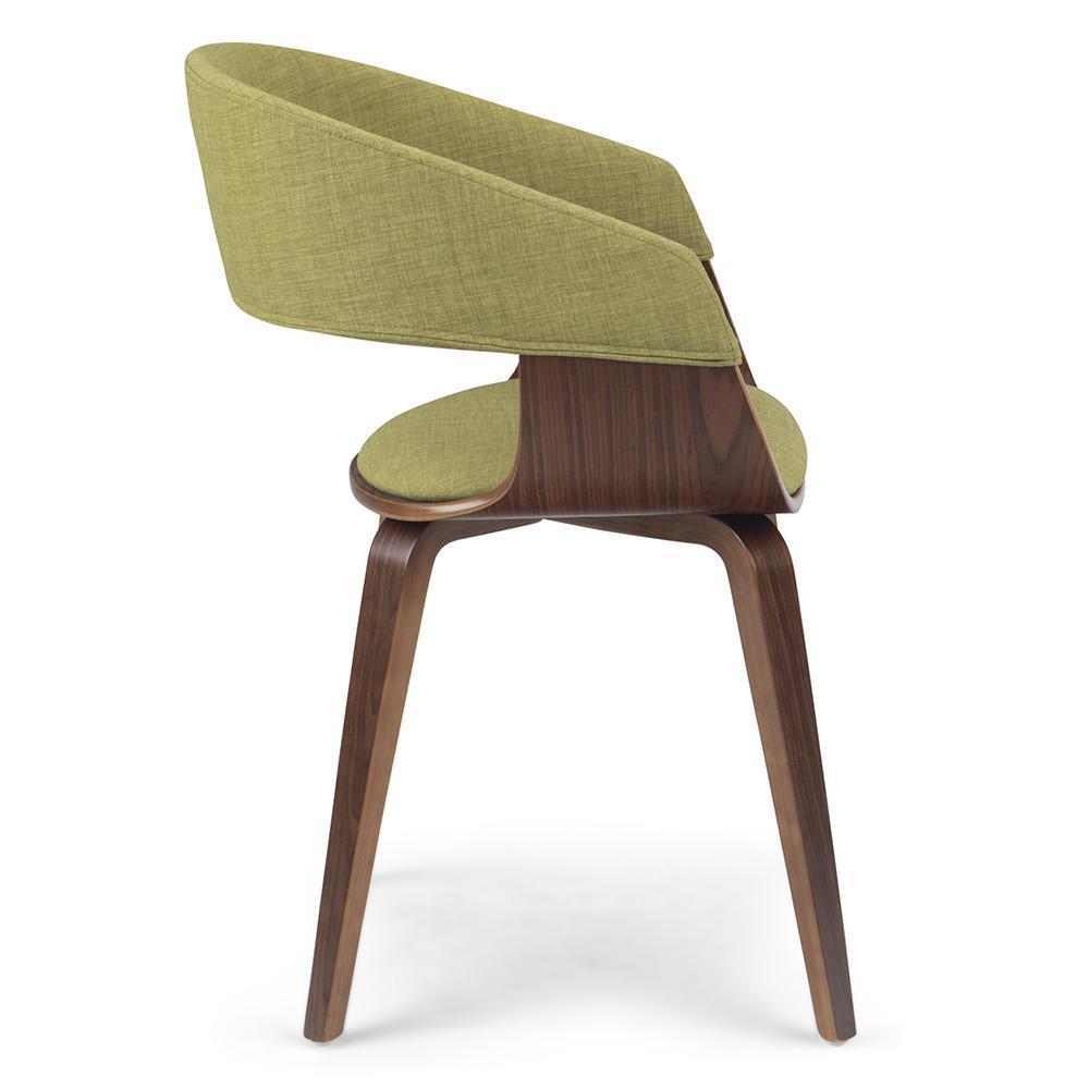 Acid Green Walnut Linen Style Fabric | Lowell Bentwood Dining Chair