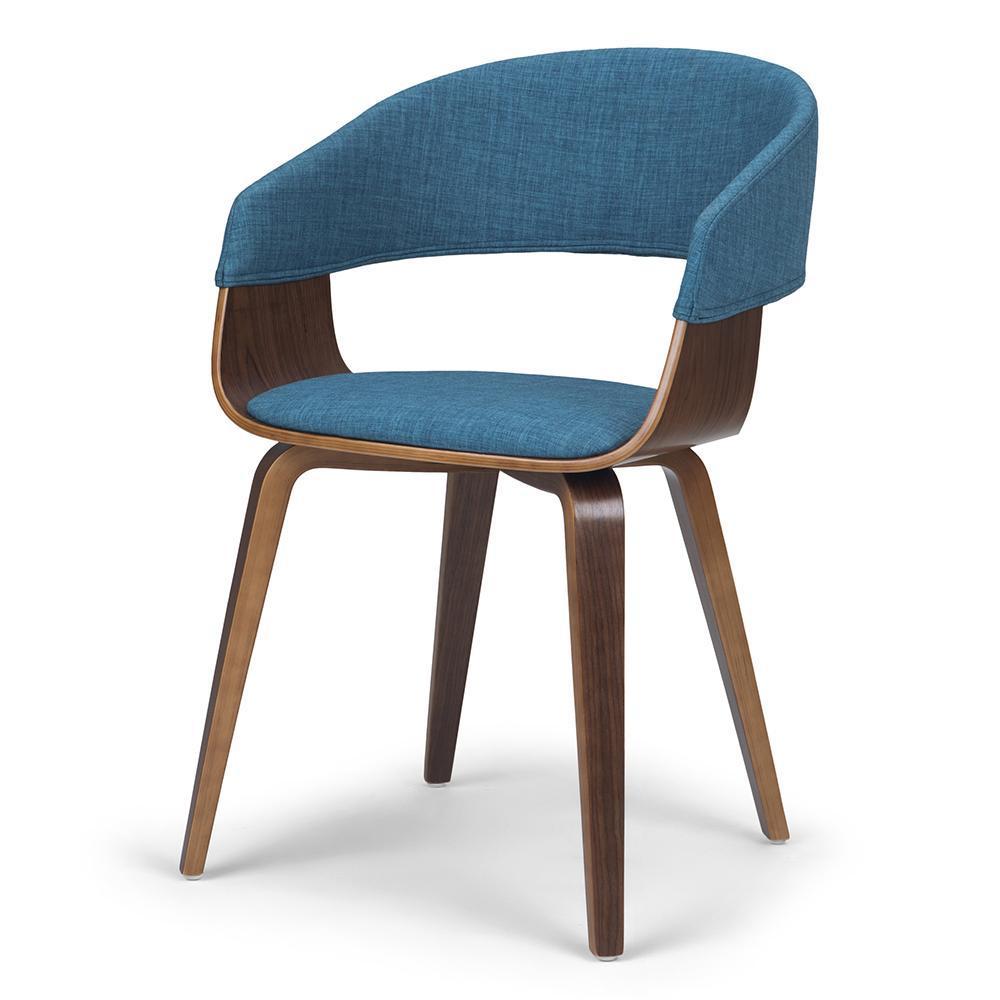 Blue Walnut Linen Style Fabric | Lowell Bentwood Dining Chair