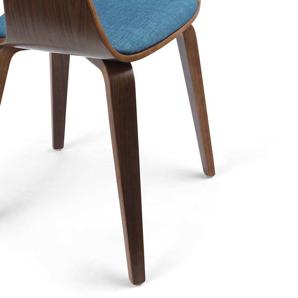 Blue Walnut Linen Style Fabric | Lowell Bentwood Dining Chair