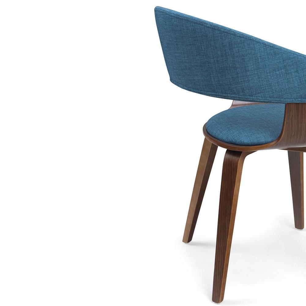 Blue Walnut Linen Style Fabric | Lowell Bentwood Dining Chair