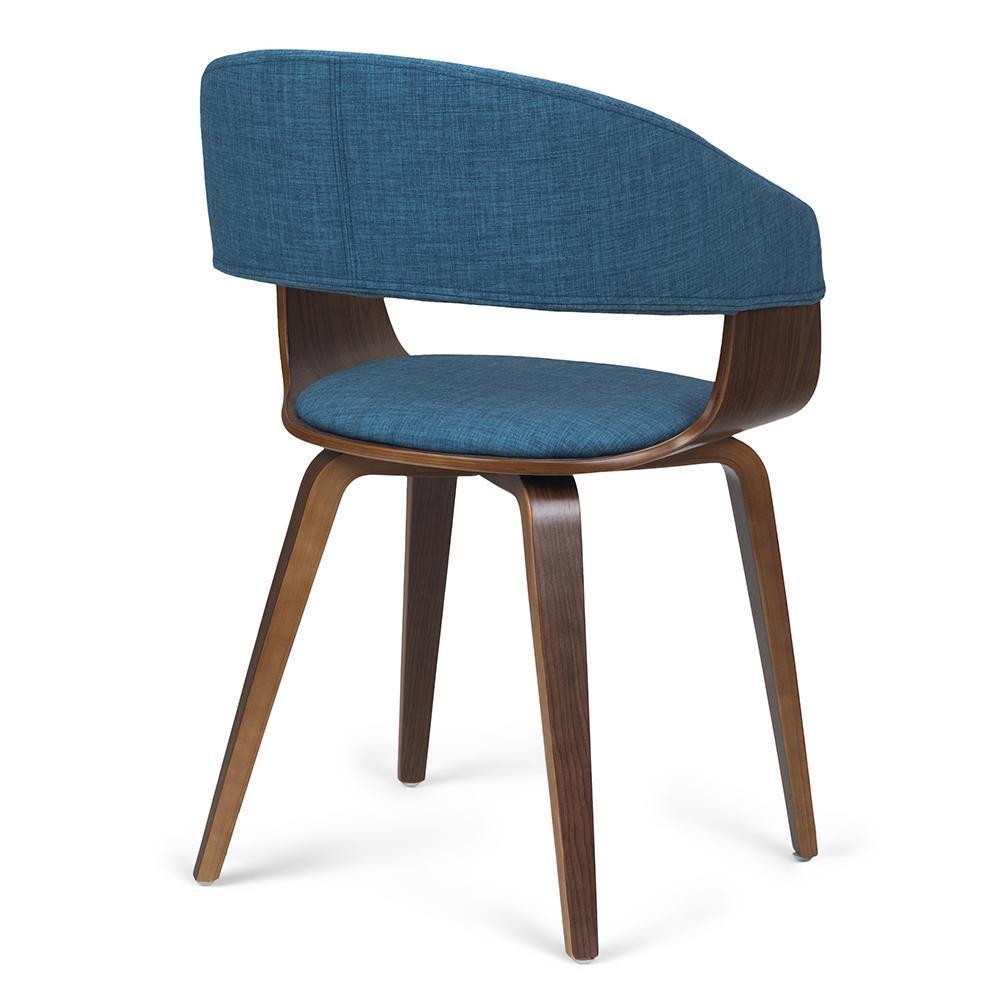 Blue Walnut Linen Style Fabric | Lowell Bentwood Dining Chair