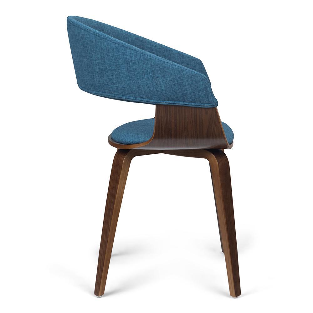 Blue Walnut Linen Style Fabric | Lowell Bentwood Dining Chair