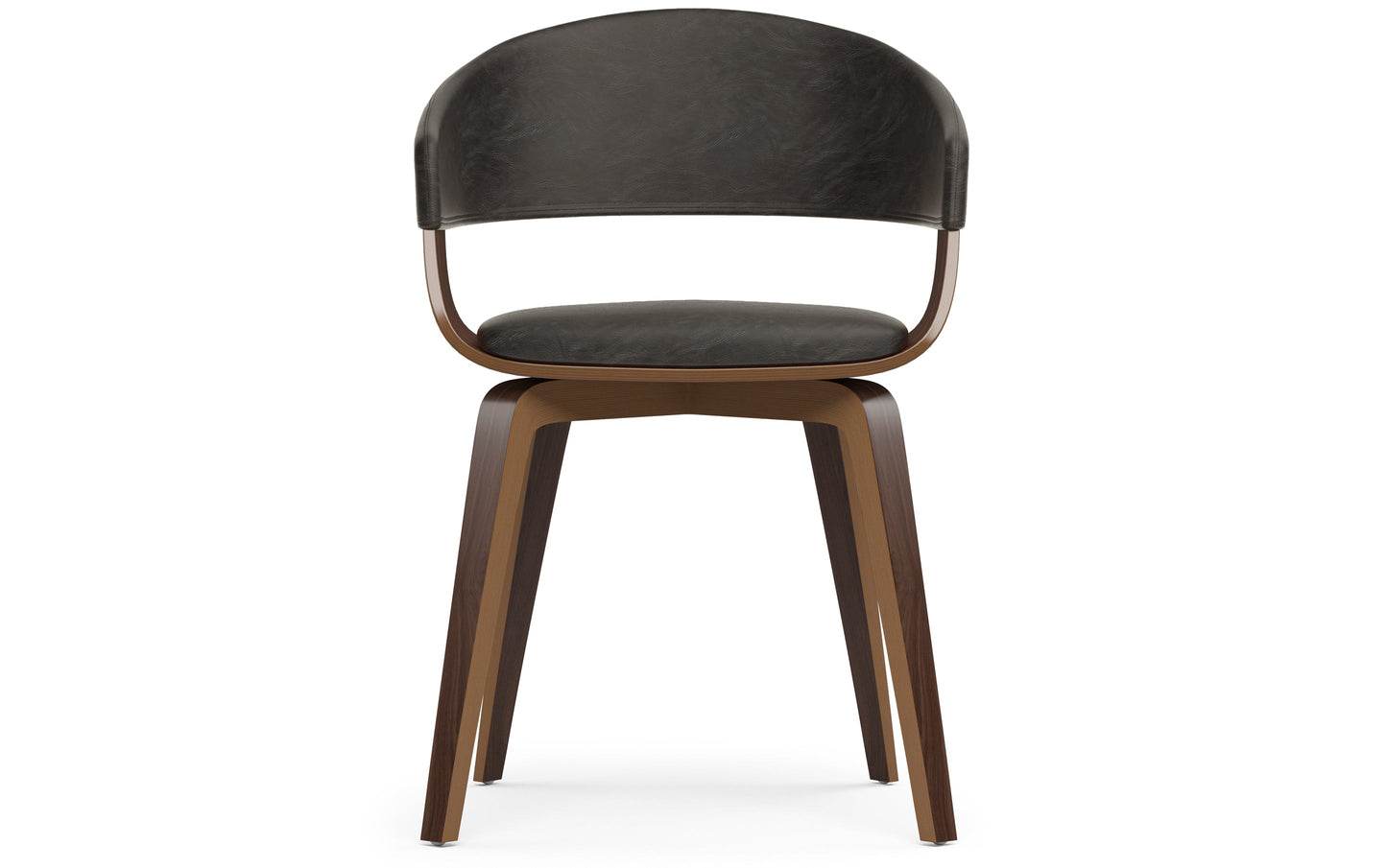 Distressed Brown Walnut Distressed Vegan Leather | Lowell Dining Chair