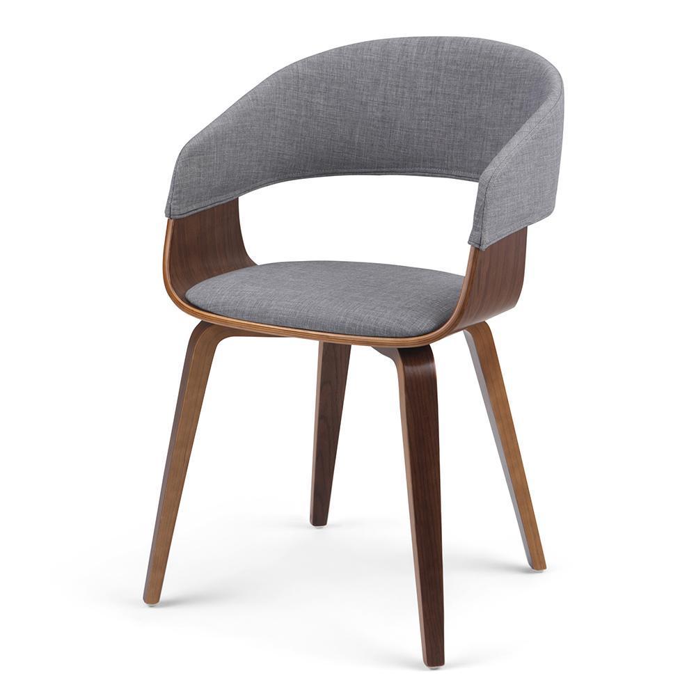 Light Grey Walnut Linen Style Fabric | Lowell Bentwood Dining Chair