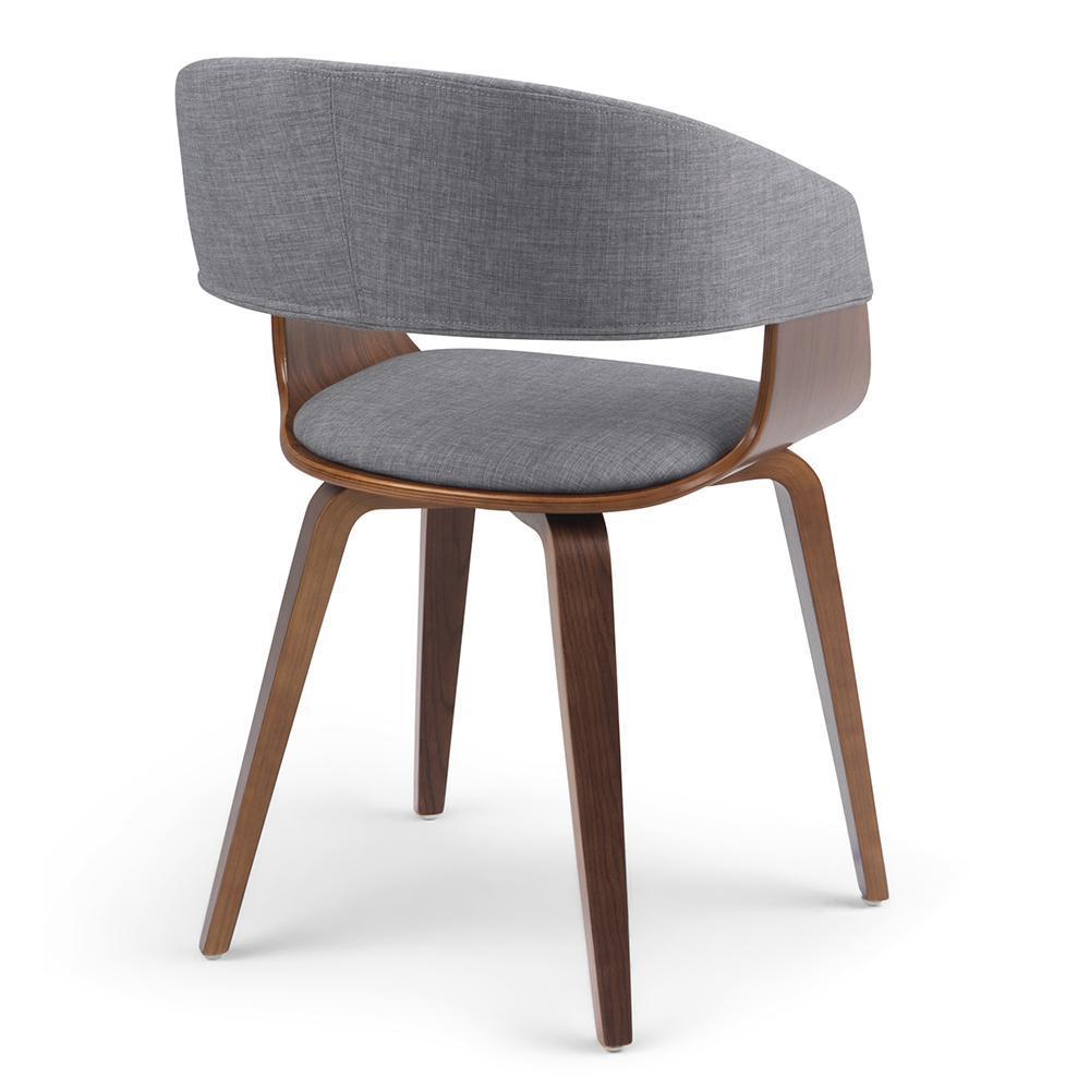 Light Grey Walnut Linen Style Fabric | Lowell Bentwood Dining Chair