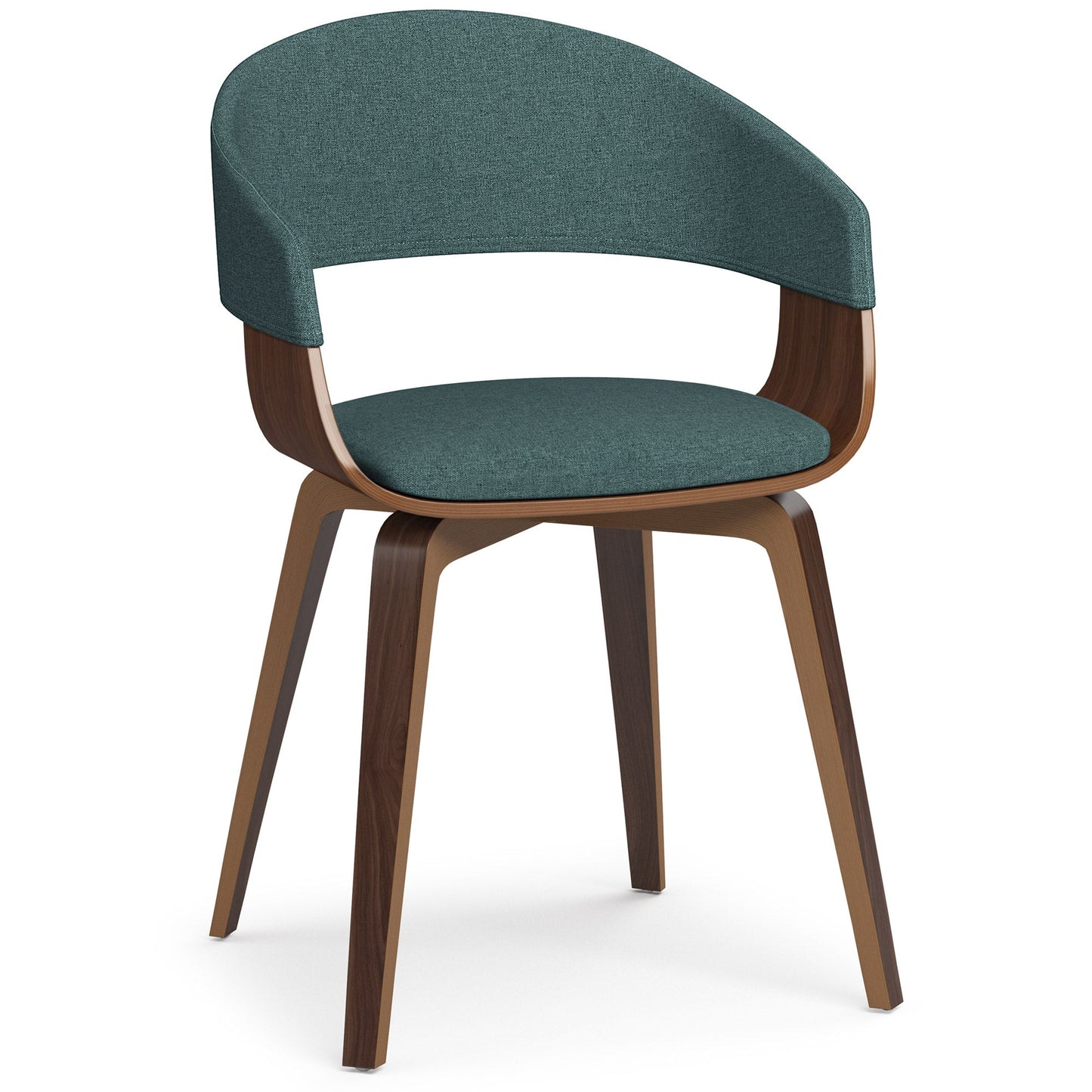 Light Turquoise Blue Walnut Linen Style Fabric| Lowell Bentwood Dining Chair