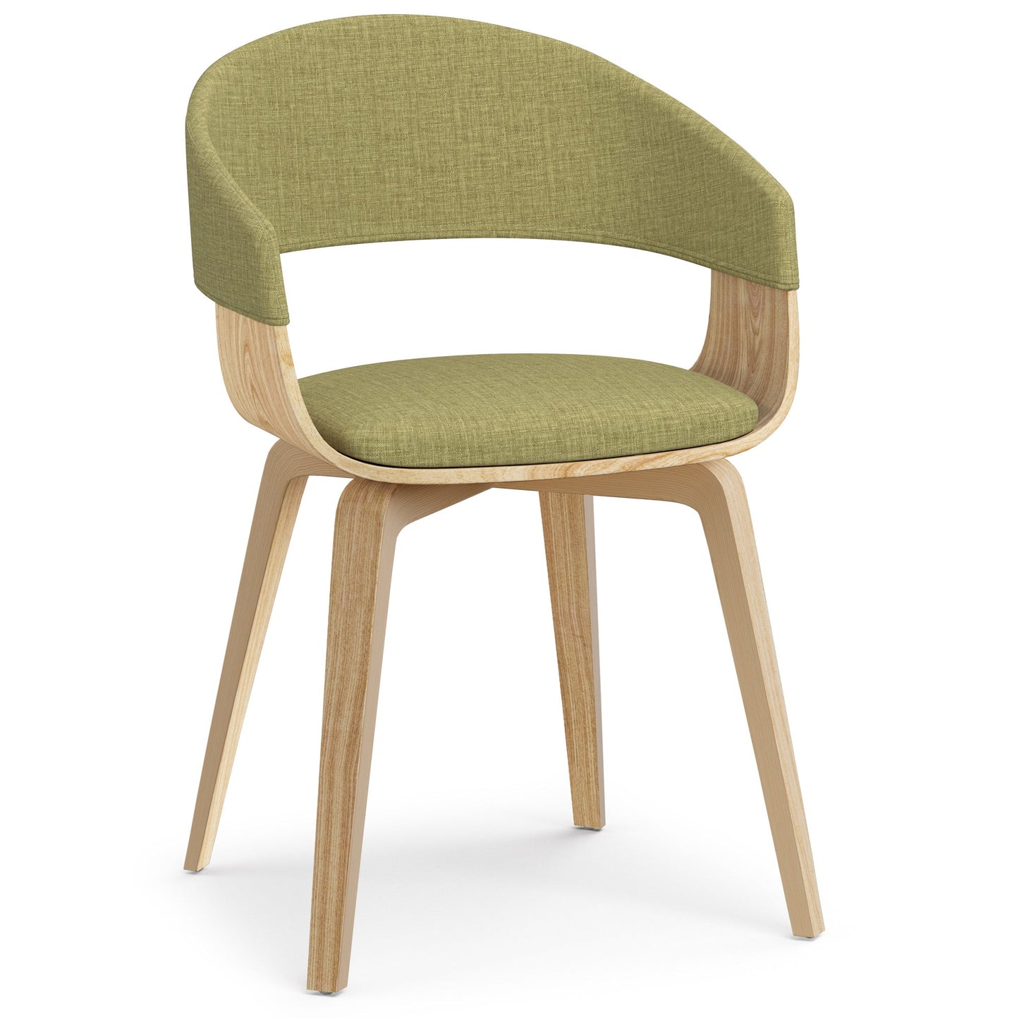 Acid Green Natural Oak Linen Style Fabric | Lowell Bentwood Dining Chair