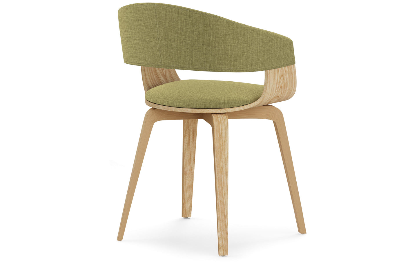 Acid Green Natural Oak Linen Style Fabric | Lowell Bentwood Dining Chair