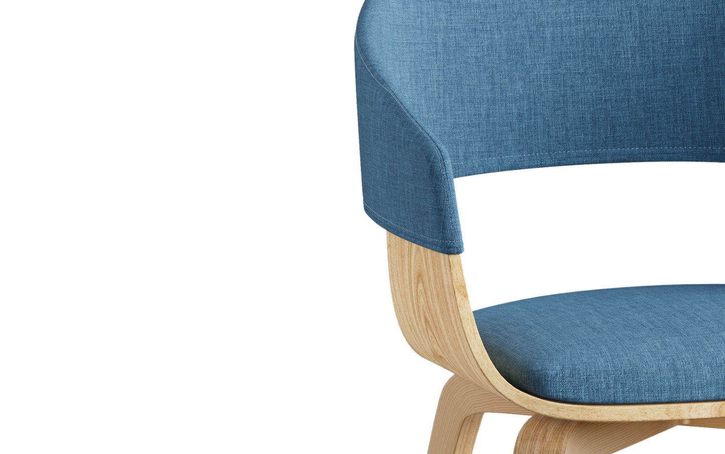 Blue Natural Oak Linen Style Fabric | Lowell Bentwood Dining Chair