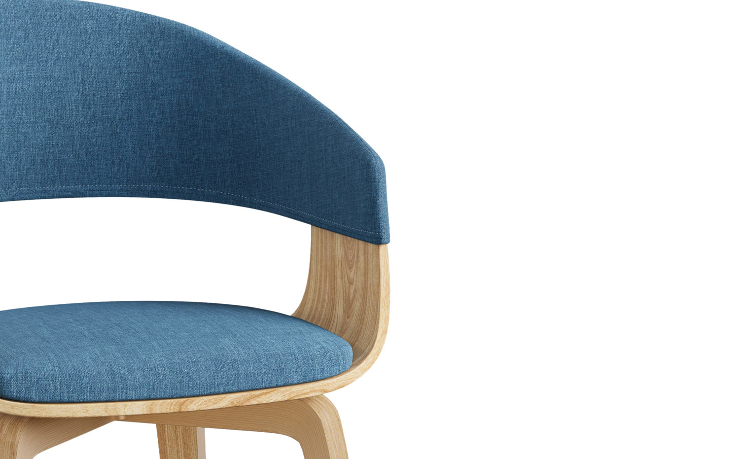 Blue Natural Oak Linen Style Fabric | Lowell Bentwood Dining Chair