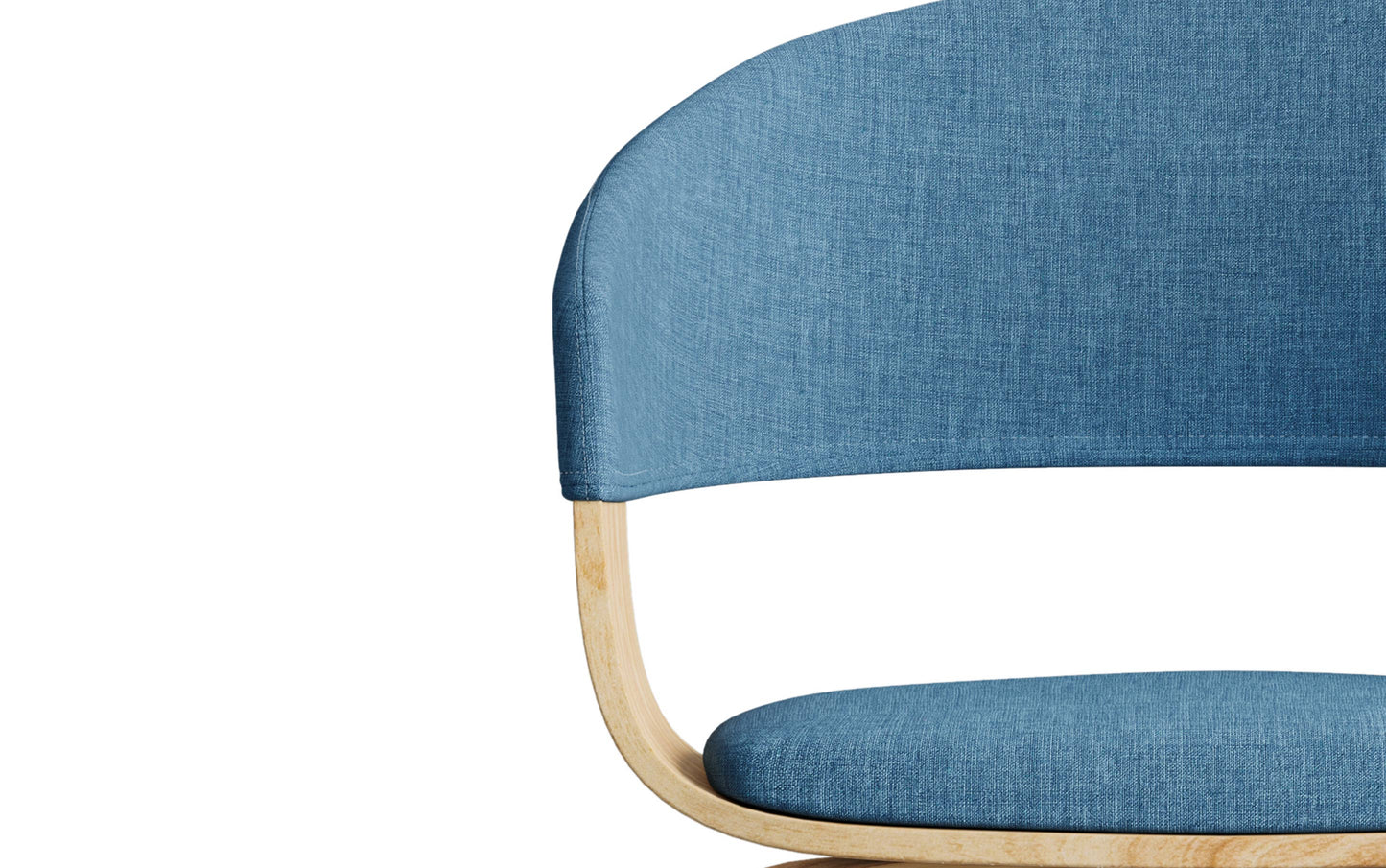 Blue Natural Oak Linen Style Fabric | Lowell Bentwood Dining Chair