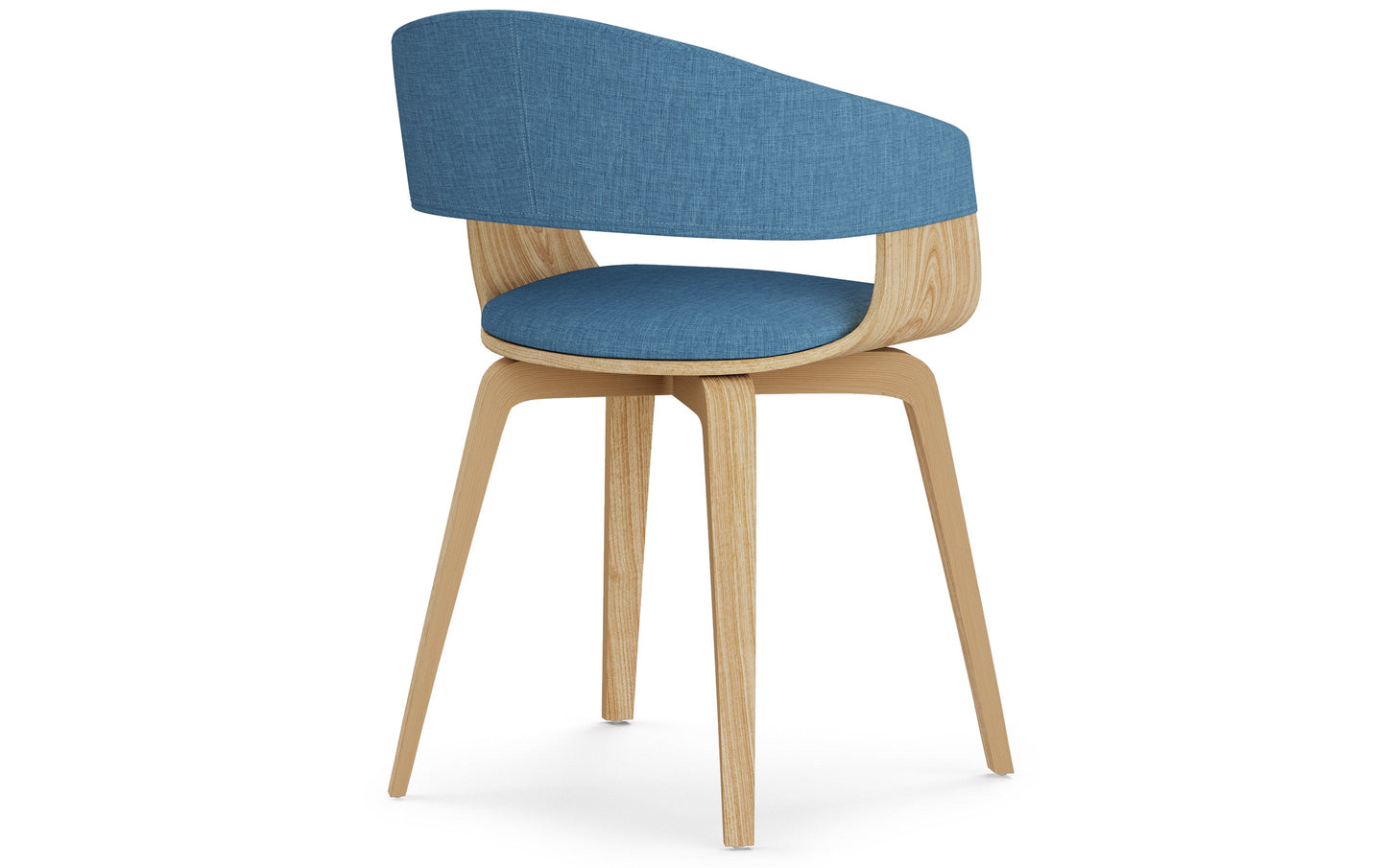 Blue Natural Oak Linen Style Fabric | Lowell Bentwood Dining Chair