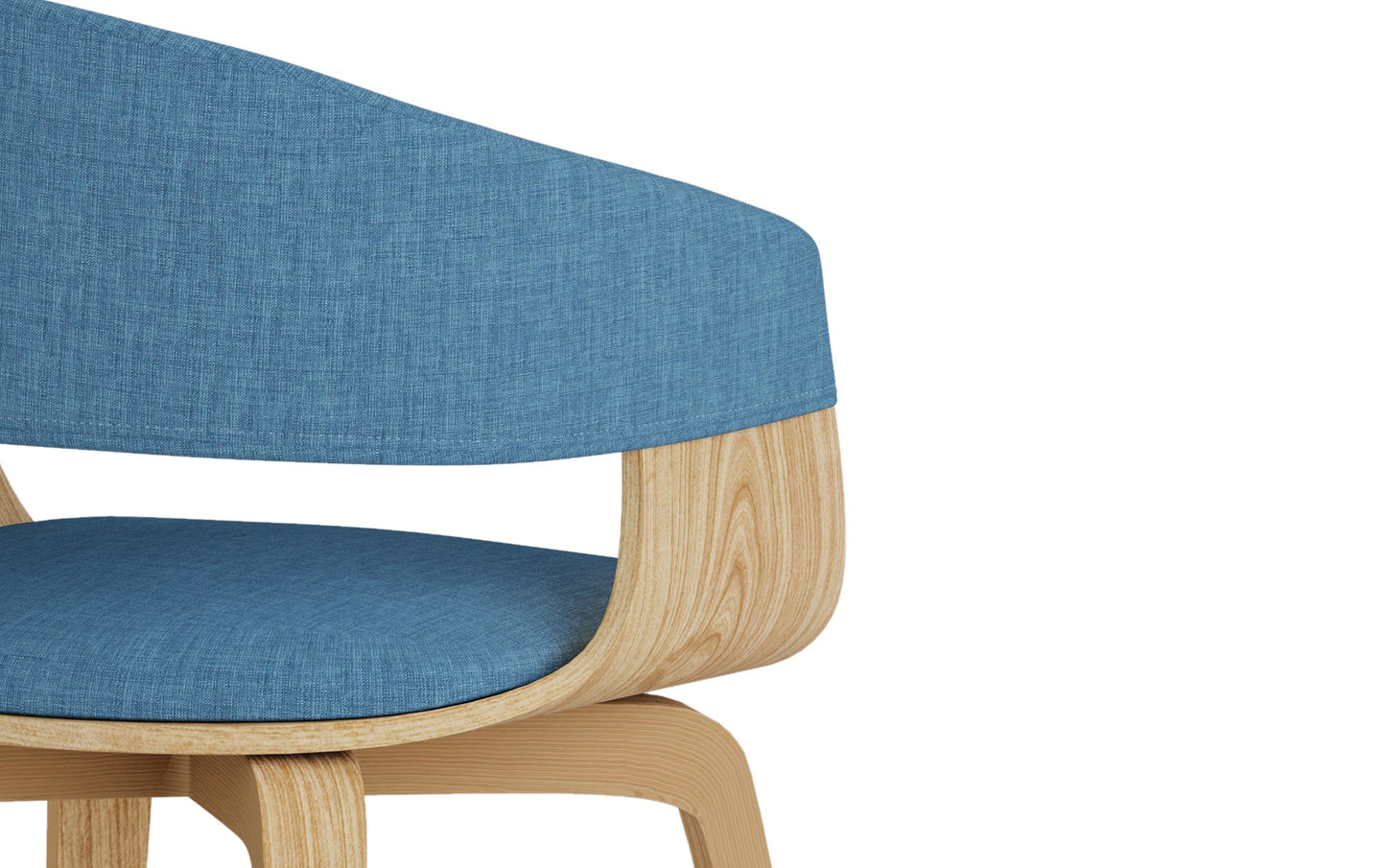 Blue Natural Oak Linen Style Fabric | Lowell Bentwood Dining Chair