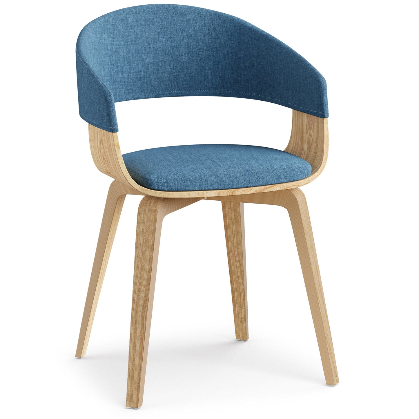 Blue Natural Oak Linen Style Fabric | Lowell Bentwood Dining Chair