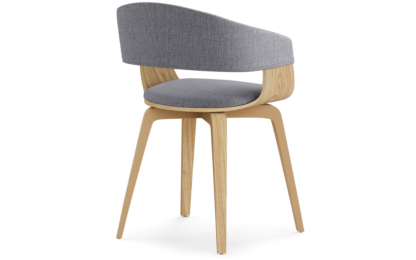 Light Grey Natural Oak Linen Style Fabric | Lowell Bentwood Dining Chair