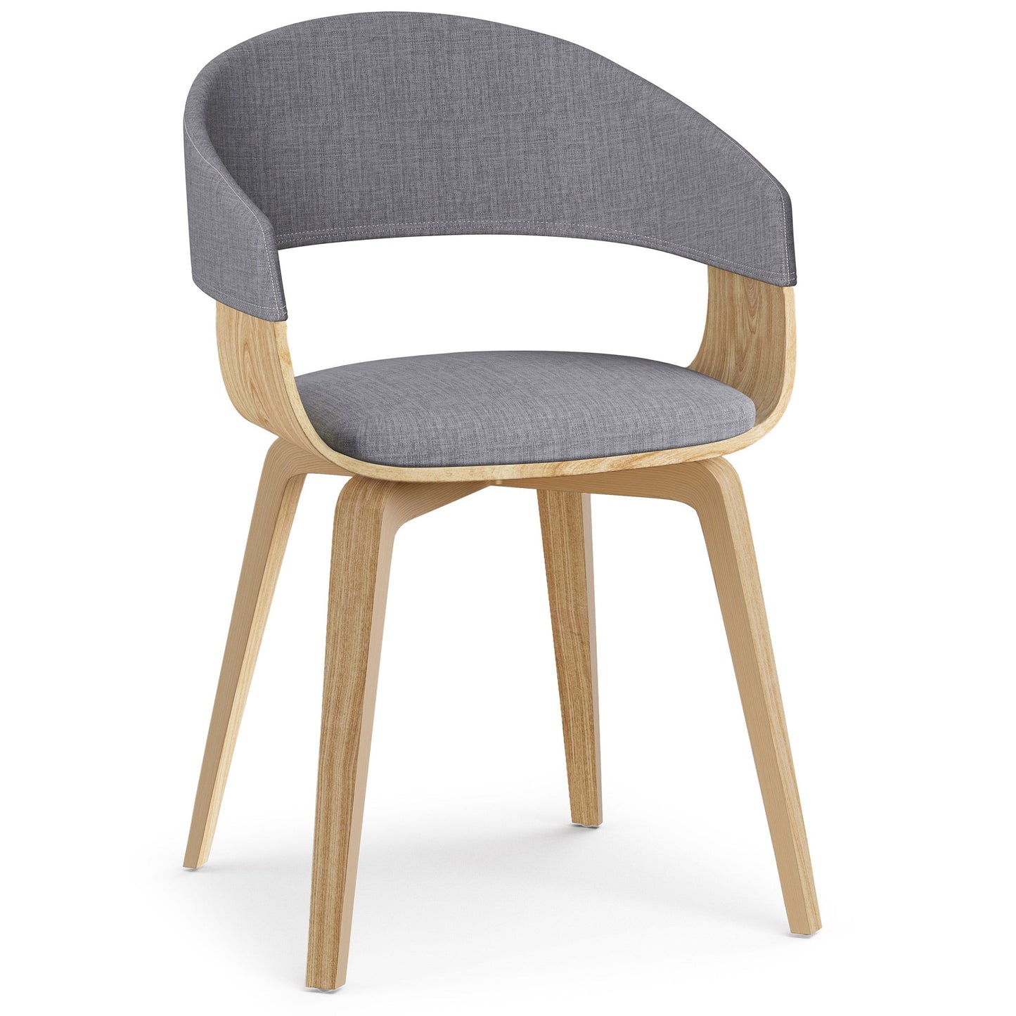 Light Grey Natural Oak Linen Style Fabric | Lowell Bentwood Dining Chair