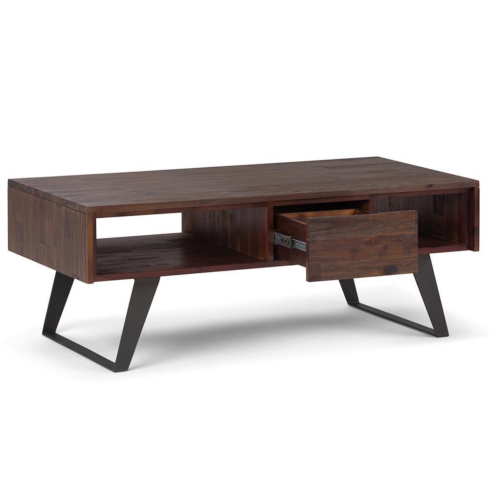 Distressed Charcoal Brown Acacia | Lowry Coffee Table