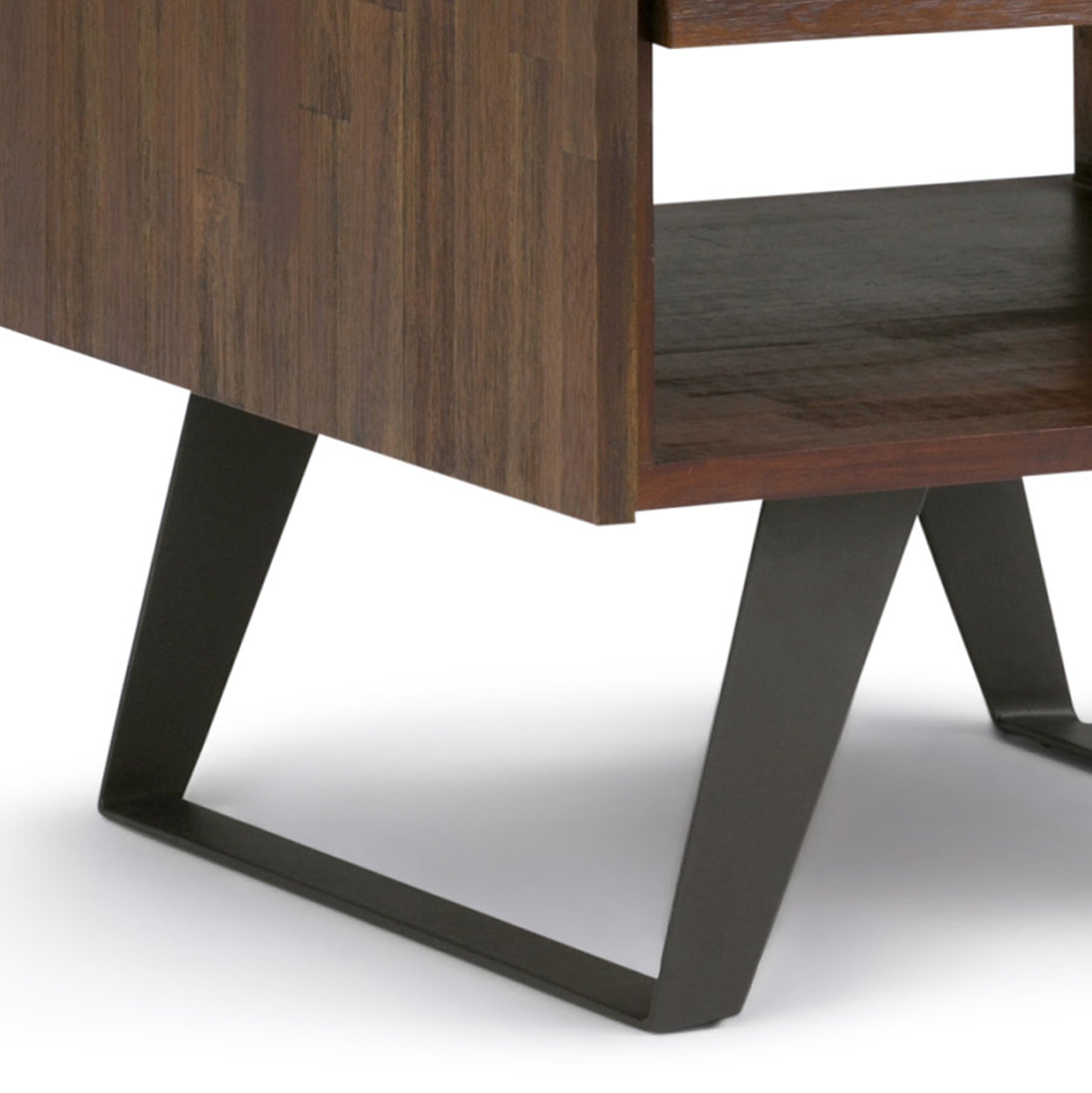 Distressed Charcoal Brown Acacia | Lowry End Table