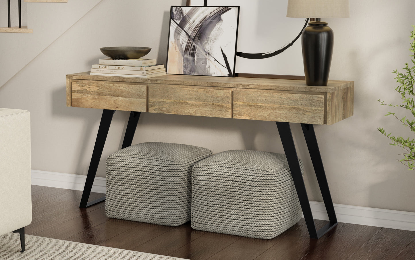 Natural Mango | Lowry Solid Mango Console Sofa Table