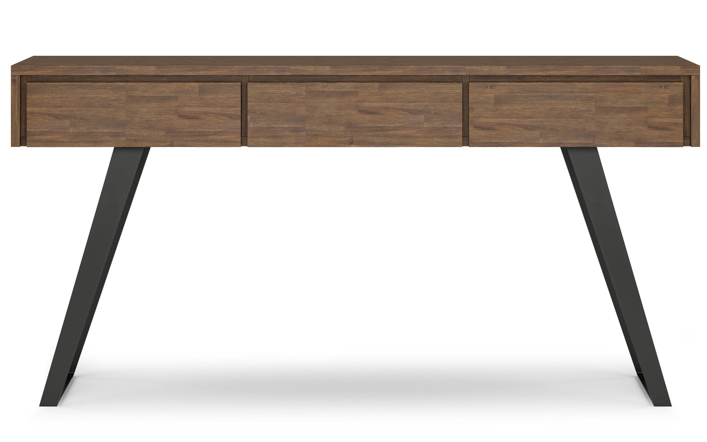 Rustic Natural Aged Brown Acacia | Lowry Solid Acacia Console Sofa Table