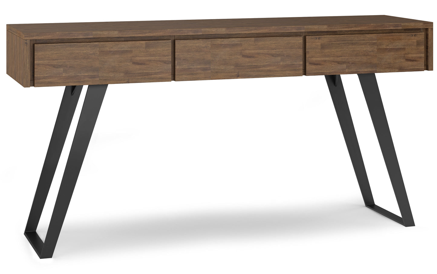 Rustic Natural Aged Brown Acacia | Lowry Solid Acacia Console Sofa Table