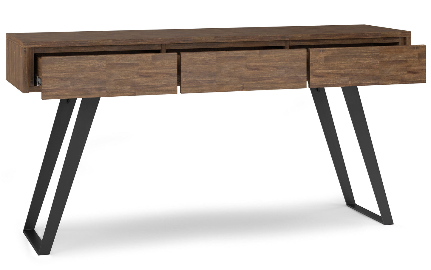 Rustic Natural Aged Brown Acacia | Lowry Solid Acacia Console Sofa Table