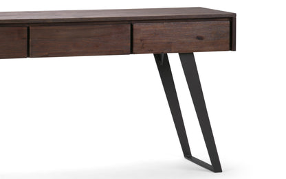 Distressed Charcoal Brown Acacia | Lowry Solid Acacia Console Sofa Table