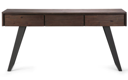 Distressed Charcoal Brown Acacia | Lowry Solid Acacia Console Sofa Table