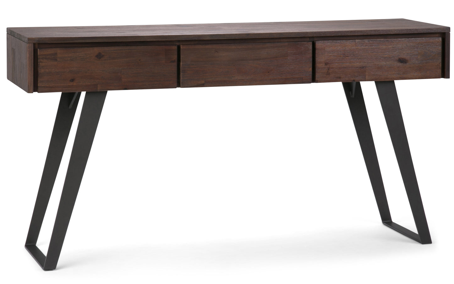 Distressed Charcoal Brown Acacia | Lowry Solid Acacia Console Sofa Table