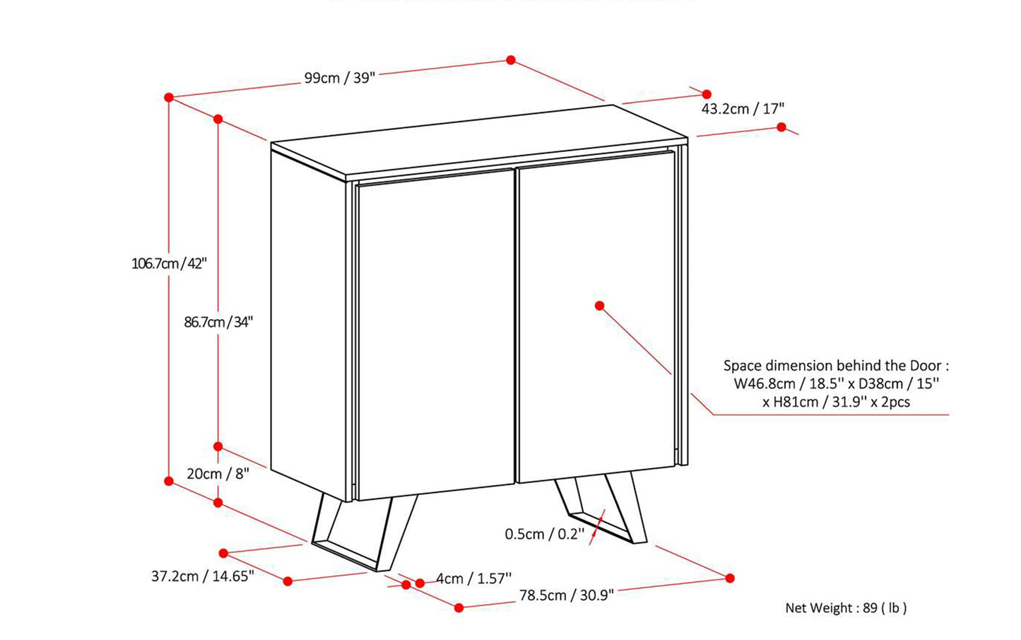 Oak Oak | Lowry Medium Storage Cabinet in Oak