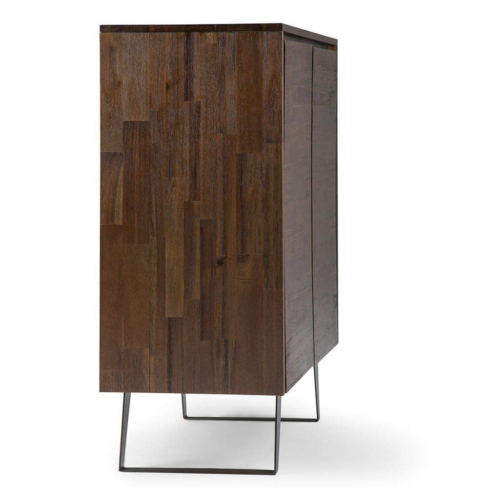 Distressed Charcoal Brown Acacia | Lowry Medium Storage Cabinet