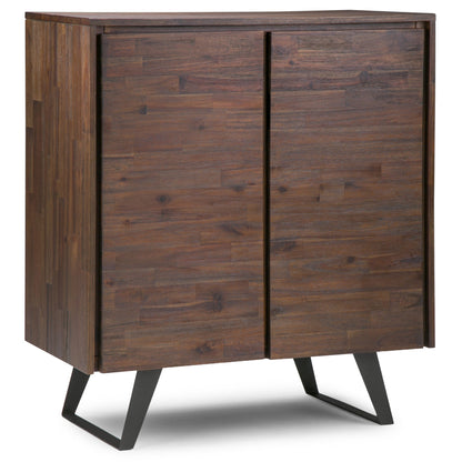 Distressed Charcoal Brown Acacia | Lowry Medium Storage Cabinet