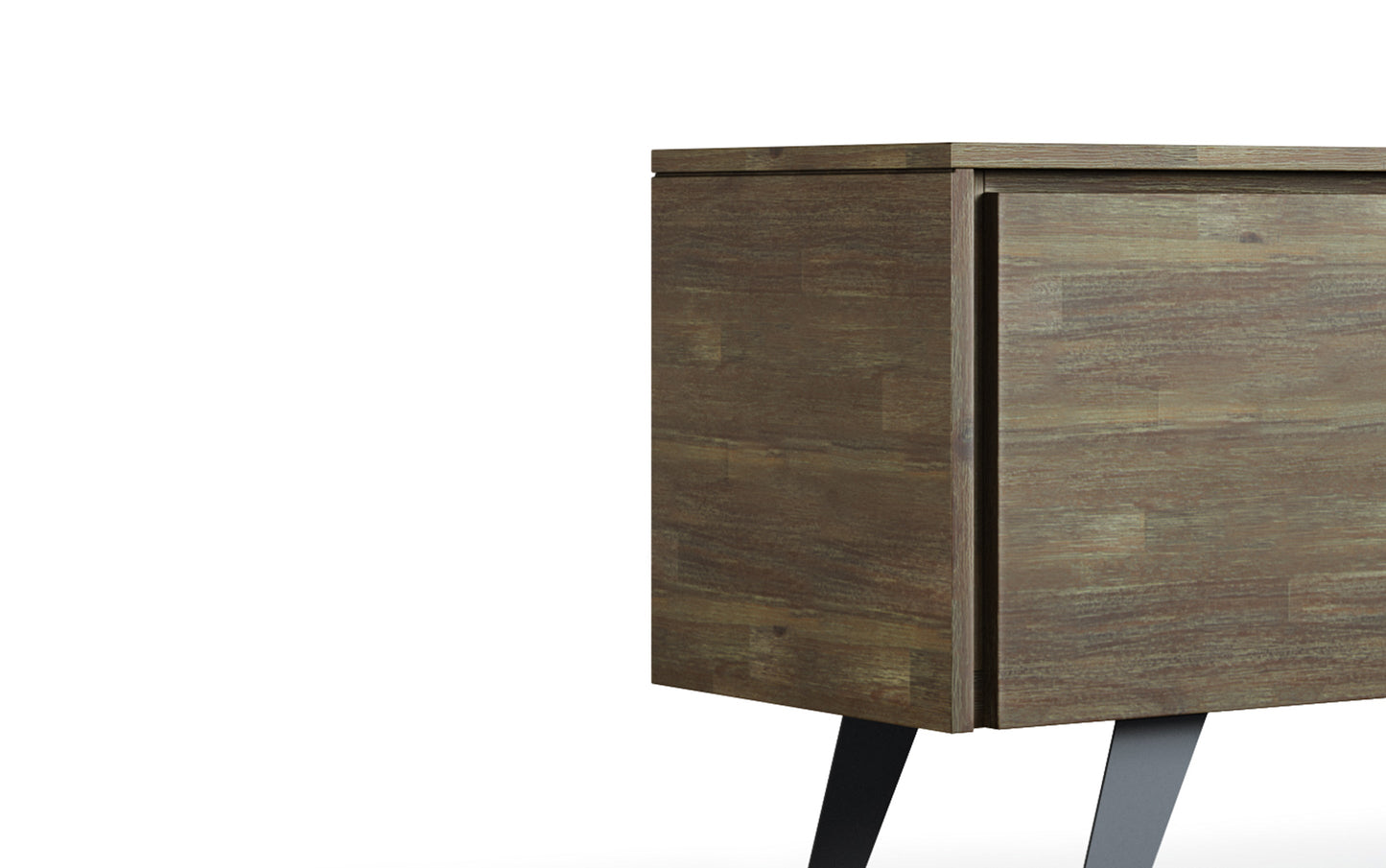 Distressed Grey Acacia | Lowry Solid Acacia Wood Wide TV Media Stand For TVs up to 70 Inches