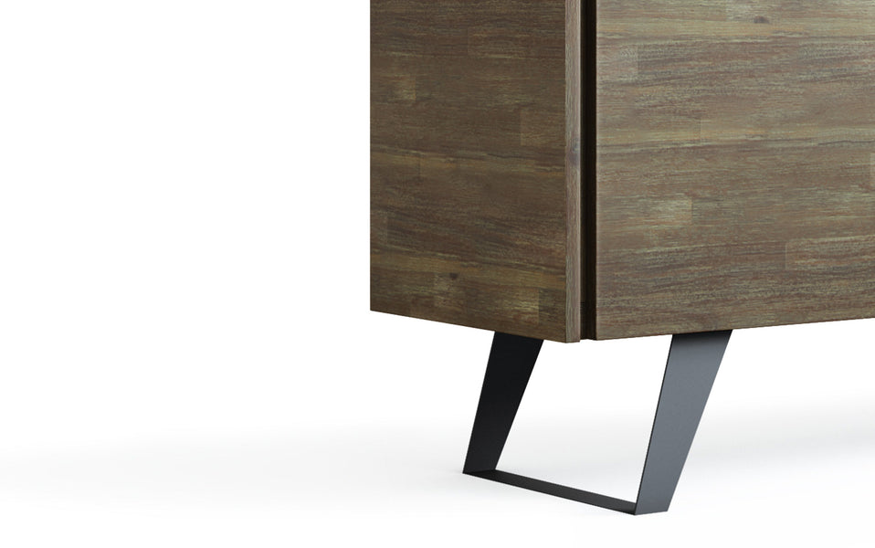 Distressed Grey Acacia | Lowry Solid Acacia Wood Wide TV Media Stand For TVs up to 70 Inches