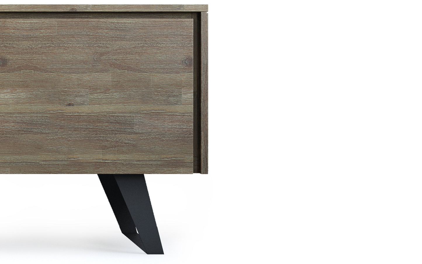 Distressed Grey Acacia | Lowry Solid Acacia Wood Wide TV Media Stand For TVs up to 70 Inches