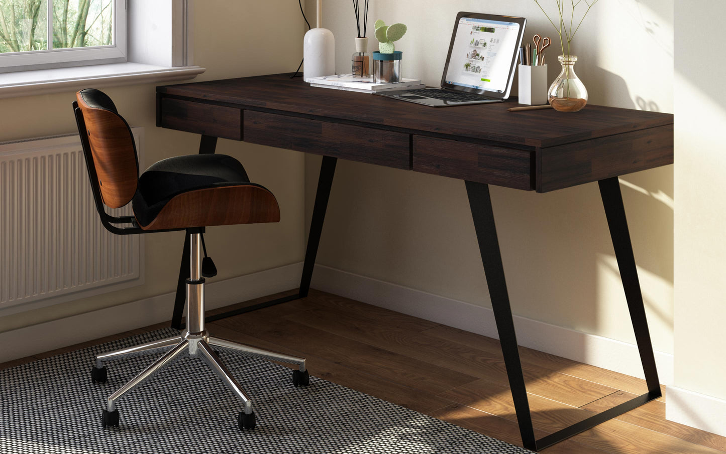 Distressed Hickory Brown Acacia | Lowry Desk