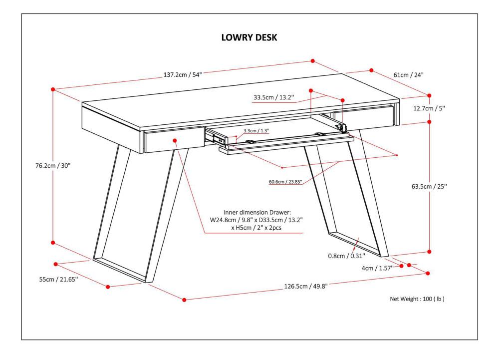 Distressed White Acacia | Lowry Desk