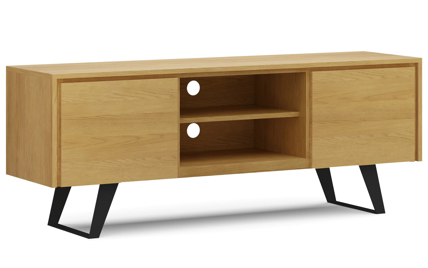 Oak Oak | Lowry Solid Acacia Wood Wide TV Media Stand For TVs up to 70 Inches