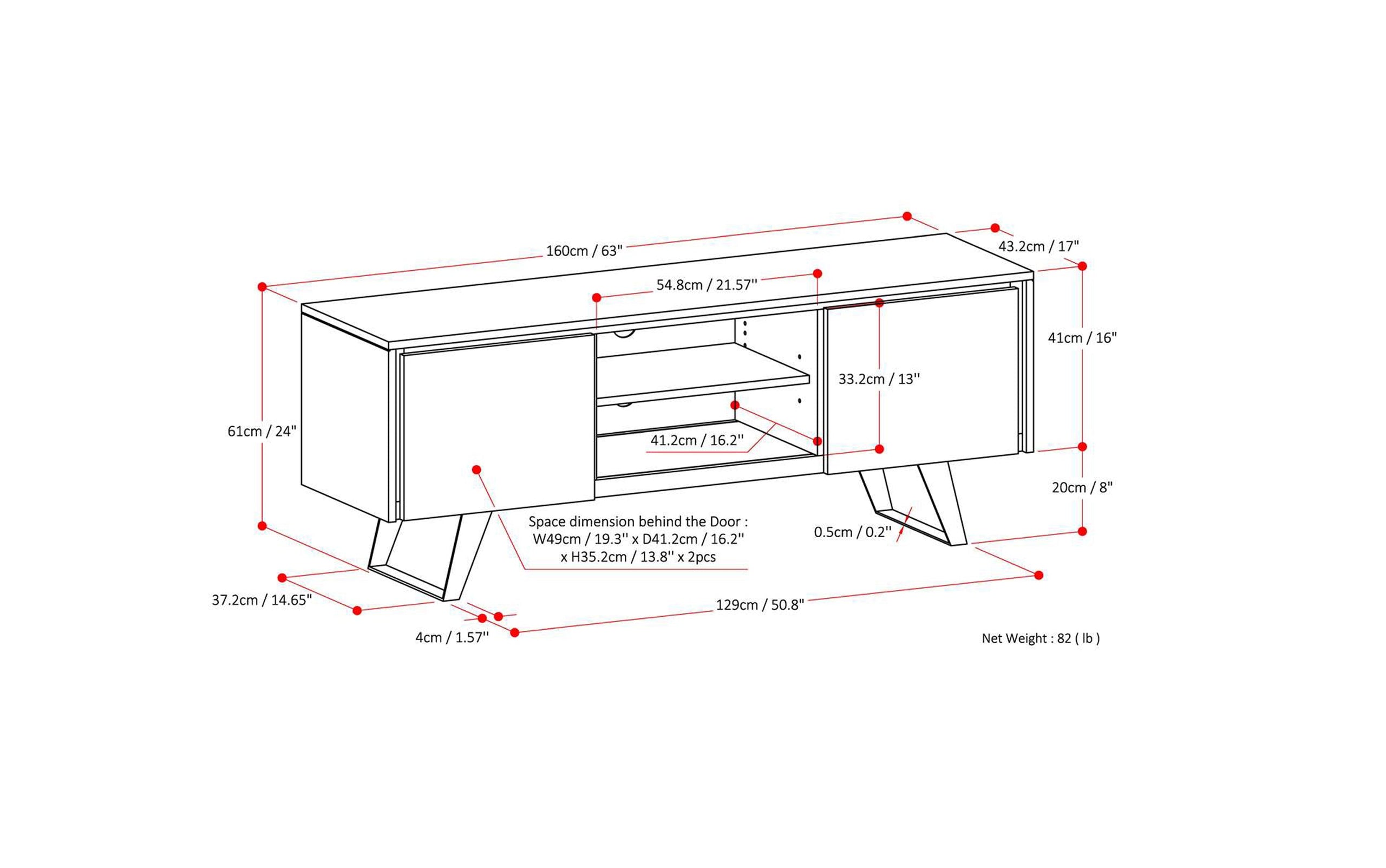 Walnut Walnut | Lowry Solid Acacia Wood Wide TV Media Stand For TVs up to 70 Inches