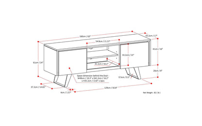 Walnut Walnut | Lowry Solid Acacia Wood Wide TV Media Stand For TVs up to 70 Inches