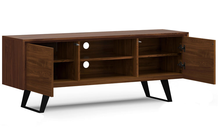 Walnut Walnut | Lowry Solid Acacia Wood Wide TV Media Stand For TVs up to 70 Inches