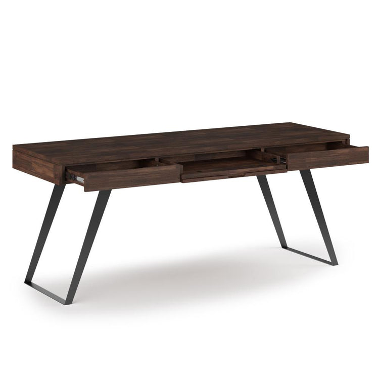 Distressed Charcoal Brown Acacia | Lowry Large Desk