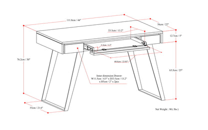 Distressed Charcoal Brown | Lowry Small Desk