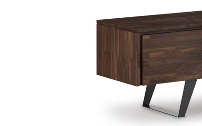 Distressed Charcoal Brown Acacia | Lowry 72 inch TV Media Stand