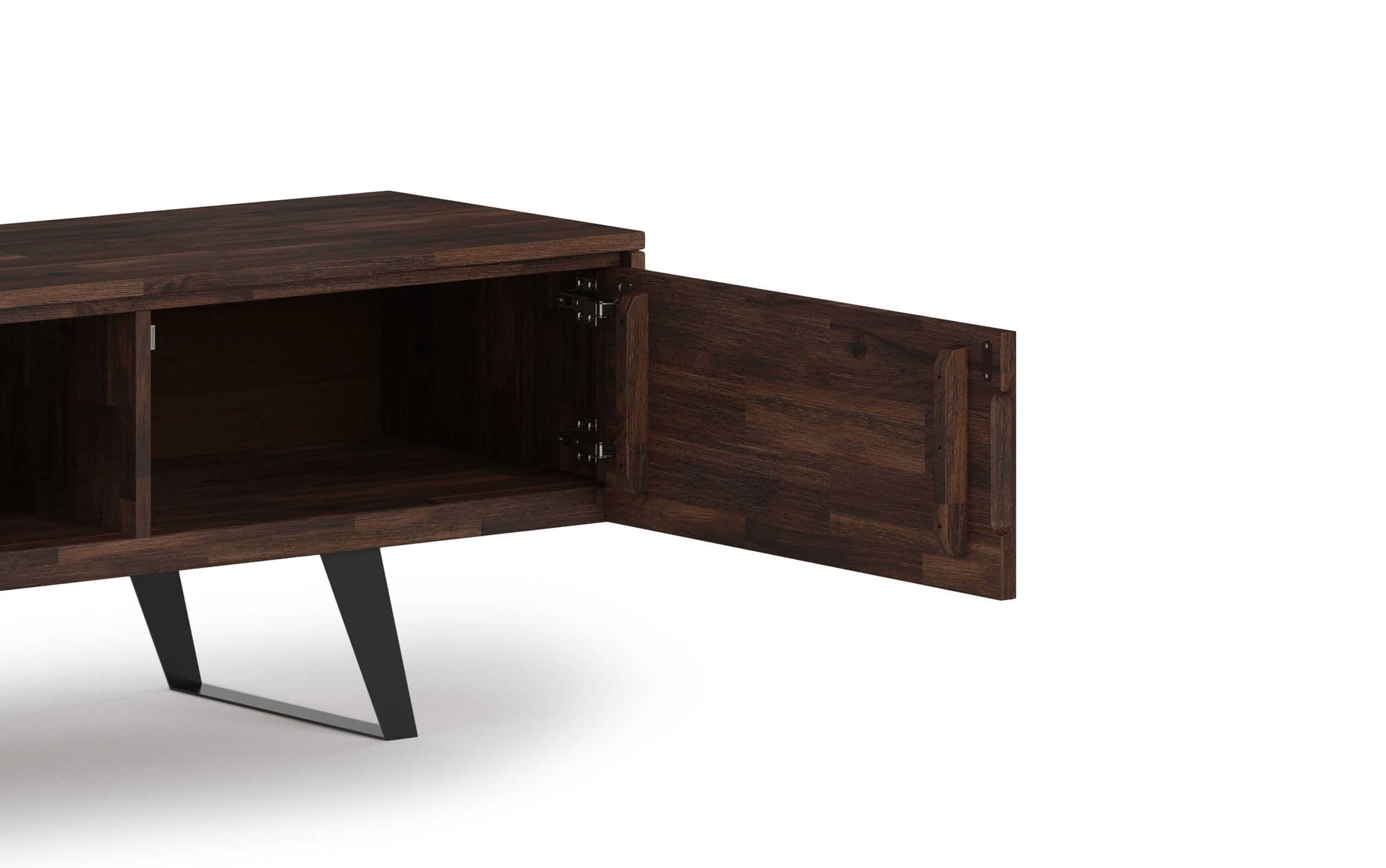 Distressed Charcoal Brown Acacia | Lowry 72 inch TV Media Stand