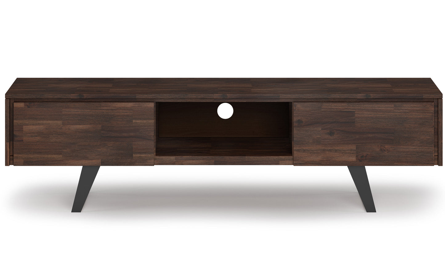 Distressed Charcoal Brown Acacia | Lowry 72 inch TV Media Stand