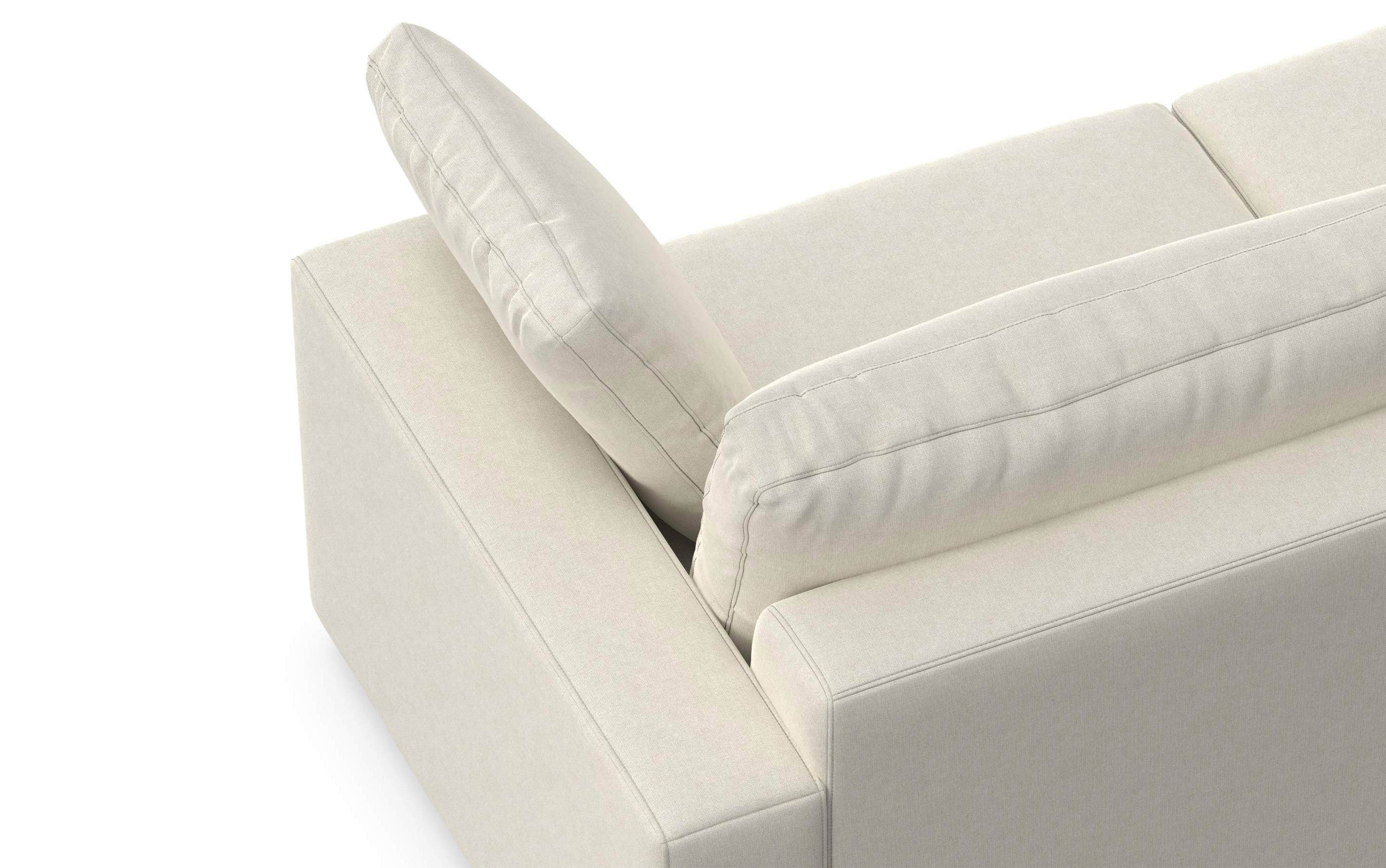 Cream Performance Fabric | Charlie Deep Seater Left Sectional