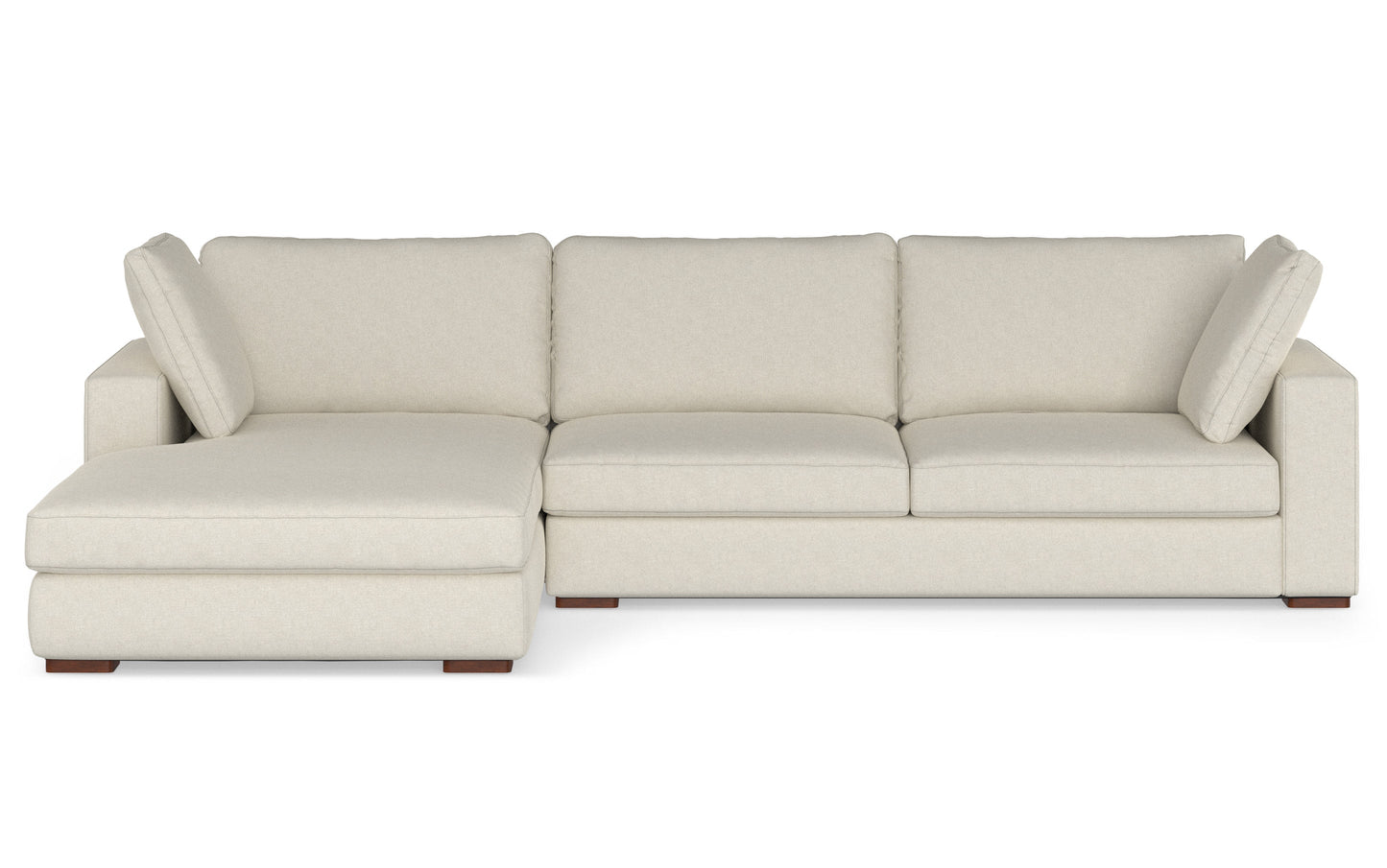 Cream Performance Fabric | Charlie Deep Seater Left Sectional