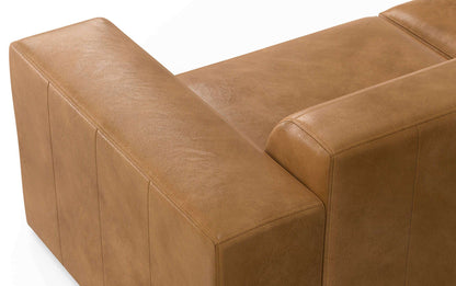 Sienna Genuine Leather | Rex Left Sectional and Ottoman in Genuine Leather